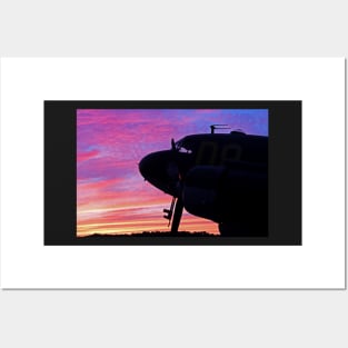 WWII C47 at Sunset Posters and Art